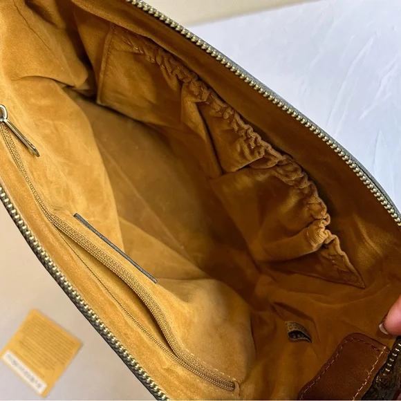 Patricia Nash AVELEY TOTE British Tan Tooled Leather Purse Bag - Picture 7 of 12